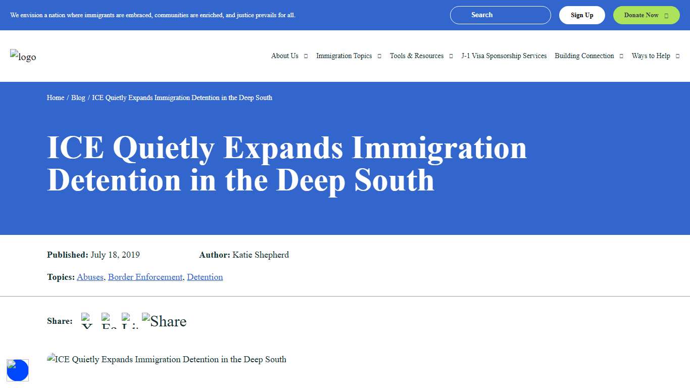 ICE Quietly Expands Immigration Detention in the Deep South - American Immigration Council
